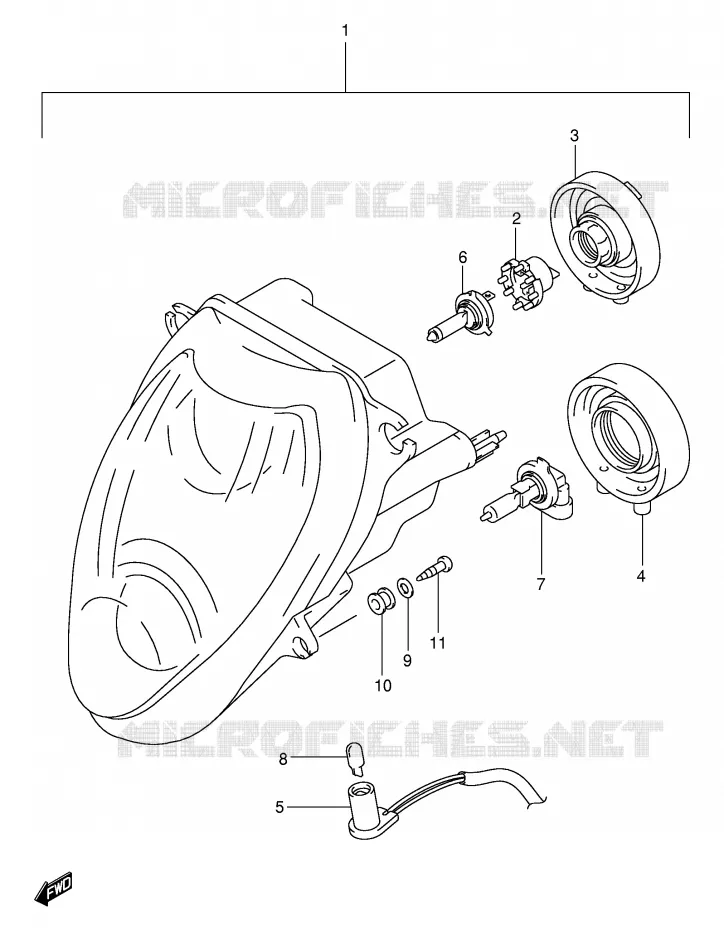 KOPLAMP Suzuki MOTO 1300 HAYABUSA 1999  GSX1300RU2X(E2)