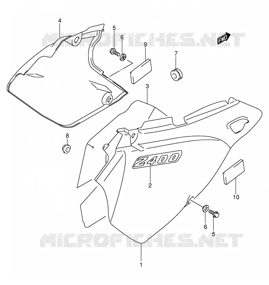 KUIP (MODEL Y/K1/K2) Suzuki MOTO 400 DR-Z 2001  DR-Z400K1(E3/E28)