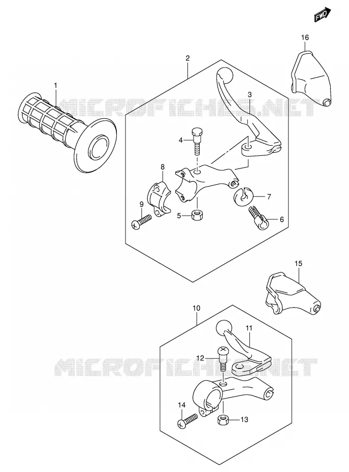 LINKER HENDEL - HANDGREEP (DR-Z400Y/K1/K2/K3/K4) Suzuki MOTO 400 DR-Z 2003  DR-Z400EK3(E3/E28)