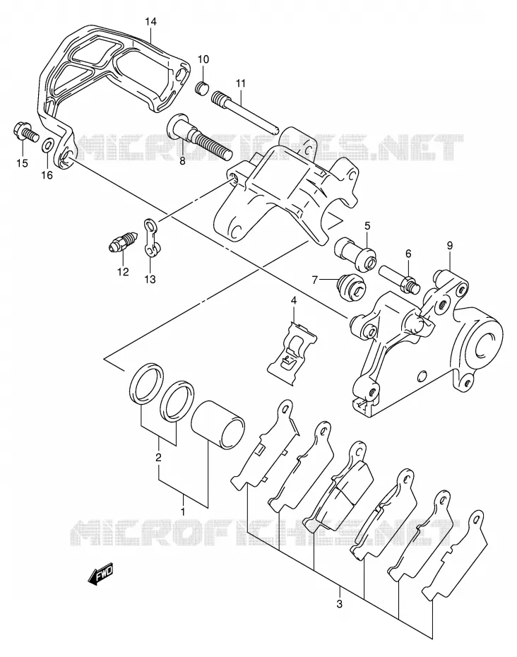 REAR CALIPER Suzuki MOTO 400 DR-Z 2000  DR-Z400Y(E3/E28)