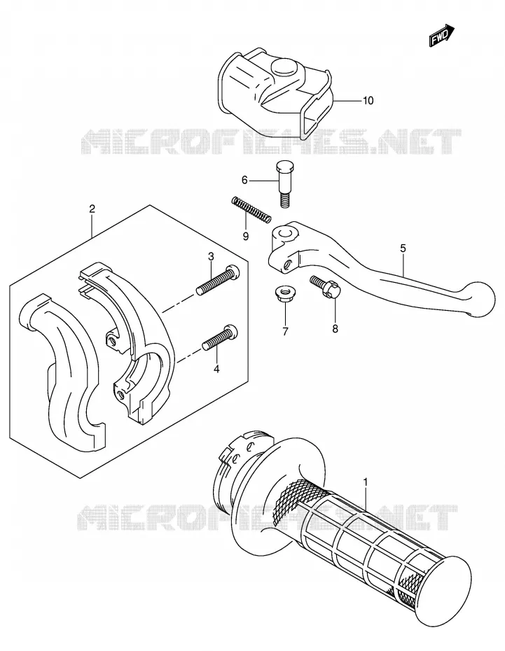 RECHTER HENDEL - HANDGREEP Suzuki MOTO 400 DR-Z 2003  DR-Z400K3(E3/E28)