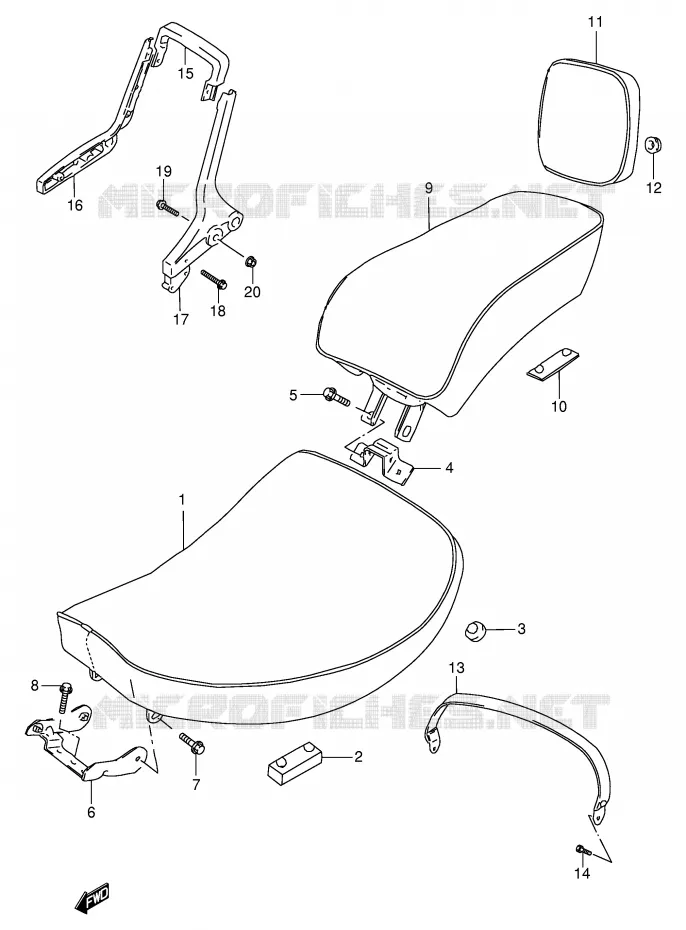 SEAT (VOIR NOTE) Suzuki MOTO 600 INTRUDER 1997  VS600GLFV(E2)