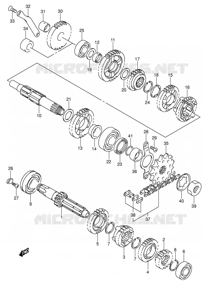 TRANSMISSION Suzuki MOTO 400 DR-Z 2002  DR-Z400EK2(E3/E28)
