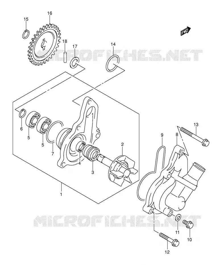 WATERPOMP Suzuki MOTO 400 DR-Z 2002  DR-Z400K2(E3/E28)
