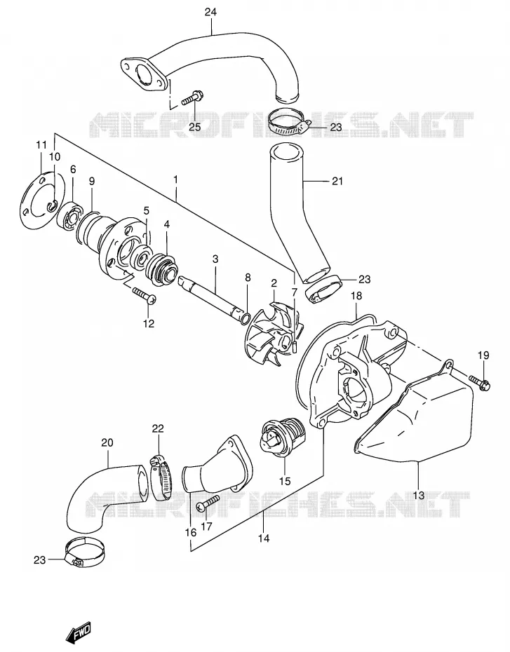 WATERPOMP Suzuki MOTO 600 INTRUDER 1996  VS600GLUT(E2)