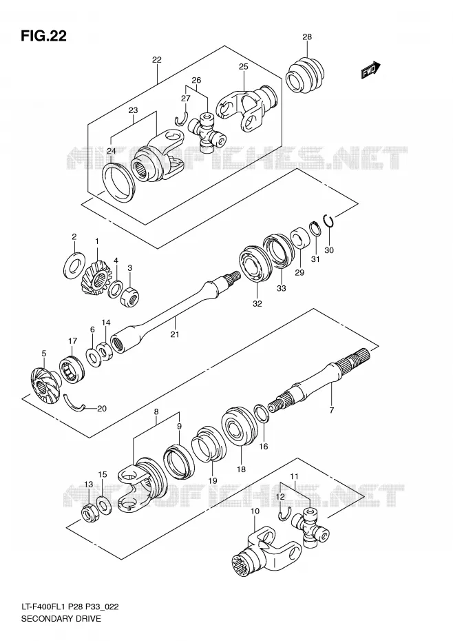 AANDRIJFAS Suzuki QUAD 400 KINGQUAD 2011  LT-F400FL1(P28/P33)