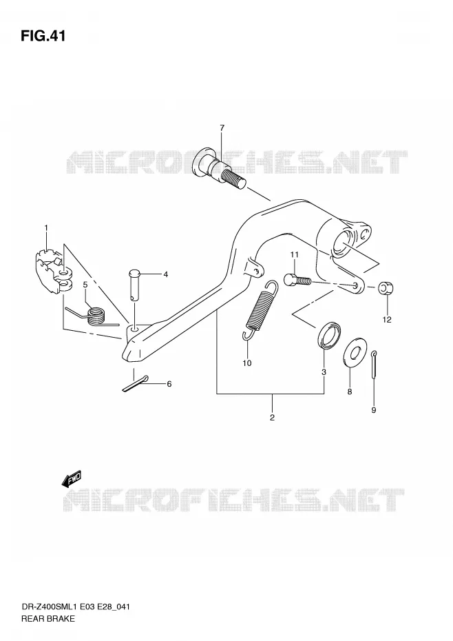 ACHTERREM Suzuki MOTO 400 DR-Z 2011  DR-Z400SML1(E3/E28)