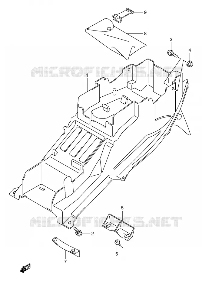 ACHTERSPATBORD Suzuki MOTO 1300 HAYABUSA 2001  GSX1300RK1(E2)