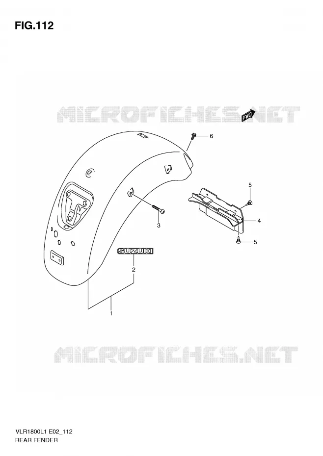 ACHTERSPATBORD (VLR1800L1 E19) Suzuki MOTO 1800 INTRUDER 2011  VLR1800L1(E2)
