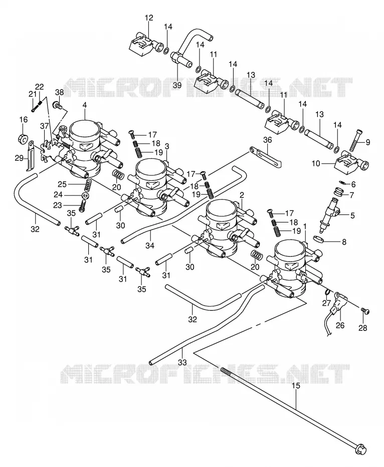 BRANDSTOFINJECTIE ASSY (MODELE K2/K3) Suzuki MOTO 1300 HAYABUSA 1999  GSX1300RU2X(E2)
