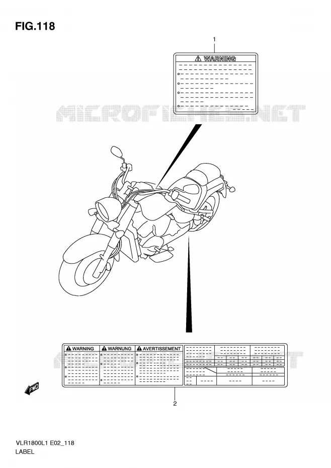 ETIKET (VLR1800L1 E2) Suzuki MOTO 1800 INTRUDER 2011  VLR1800TL1(E2)