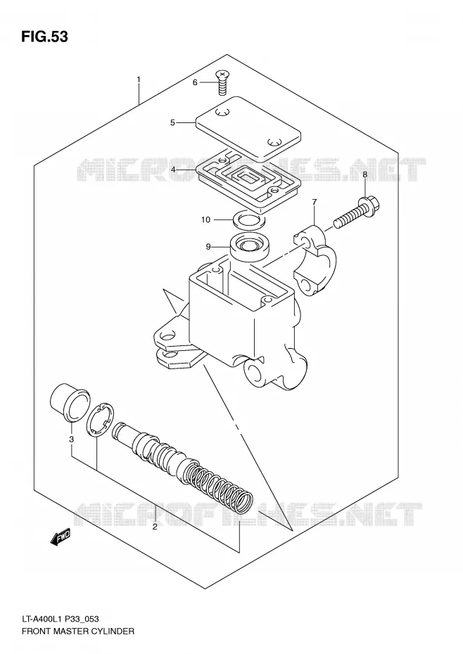 FRONT HOOFDREMCILINDER Suzuki QUAD 400 KINGQUAD 2011  LT-A400L1(P33)