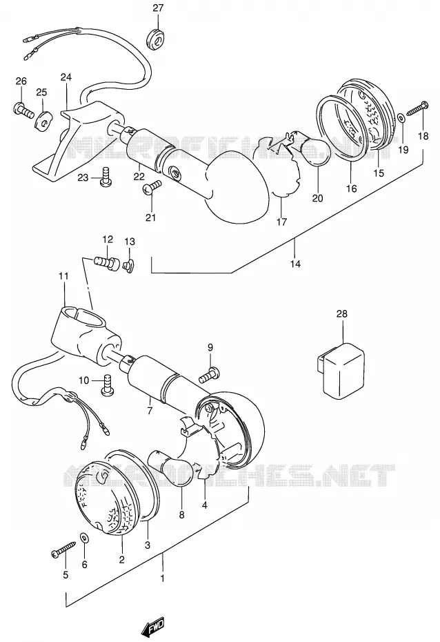 INDICATOREN (MODELE S) Suzuki MOTO 600 INTRUDER 1997  VS600GLFV(E2)