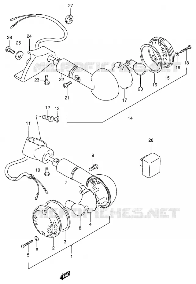 INDICATOREN (MODELE T/V) Suzuki MOTO 600 INTRUDER 1997  VS600GLV(E2)