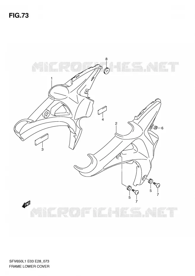 INNER KUIP Suzuki MOTO 650 GLADIUS 2011  SFV650L1(E3/E28)