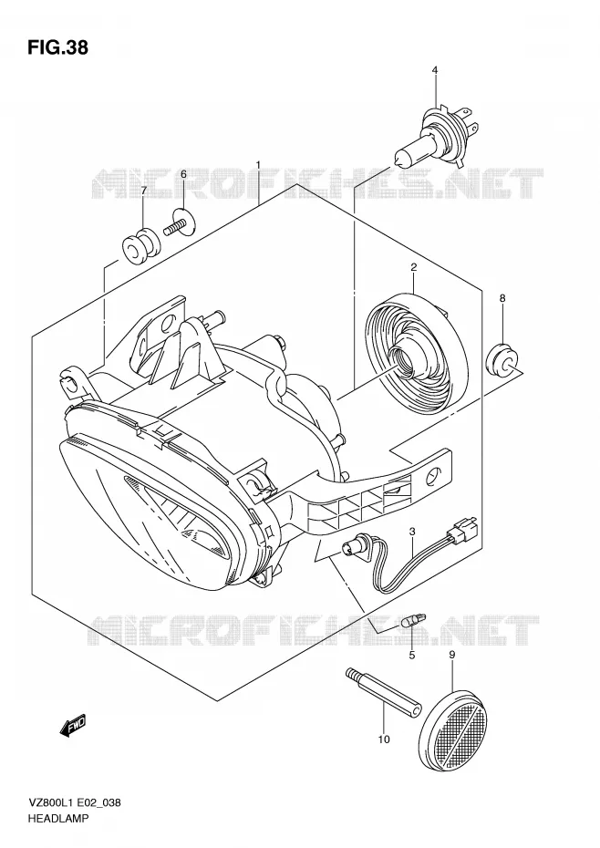KOPLAMP (VZ800L1 E24) Suzuki MOTO 800 MARAUDER 2011  VZ800L1(E2)