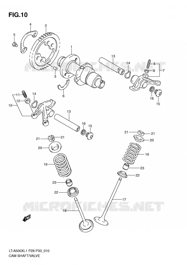 NOKKENAS - VALVES Suzuki QUAD 500 KINGQUAD 2011  LT-A500XZL1(P28/P33)