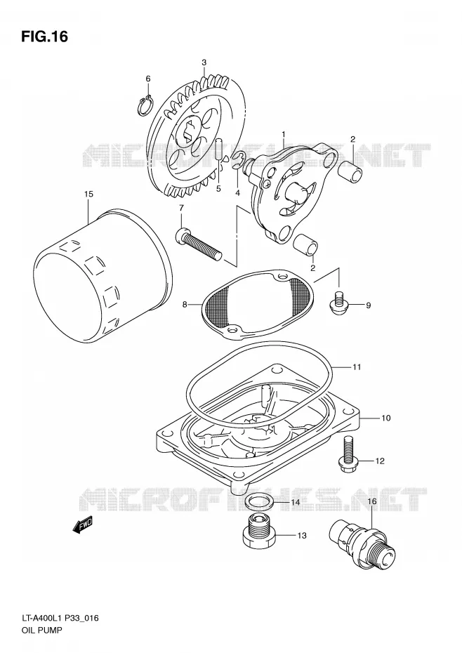 OLIEPOMP Suzuki QUAD 400 KINGQUAD 2011  LT-A400L1(P33)