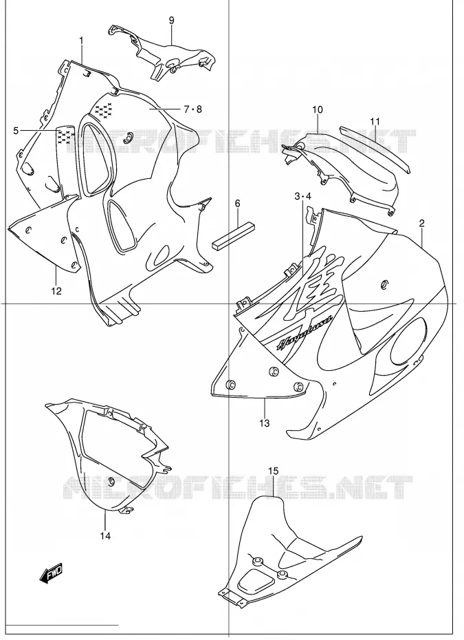 ONDER COWLING (MODELE K2) Suzuki MOTO 1300 HAYABUSA 2000  GSX1300RY(E2)