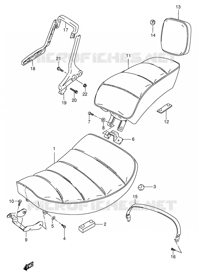 SEAT (MODELE S) Suzuki MOTO 600 INTRUDER 1996  VS600GLFT(E2)
