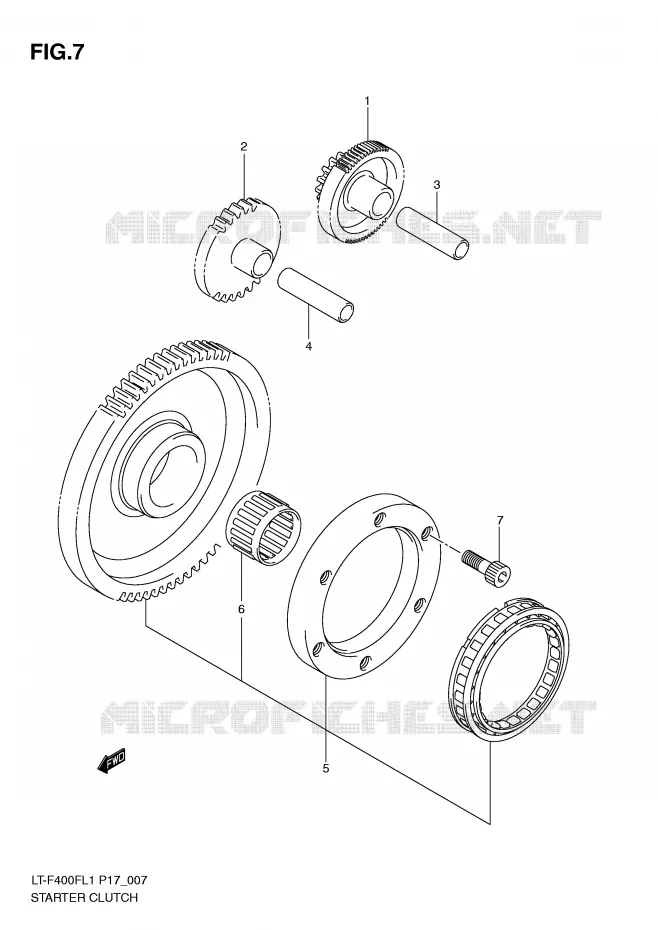 STARTMOTOR CLUTCH Suzuki QUAD 400 KINGQUAD 2011  LT-F400FL1(P17)