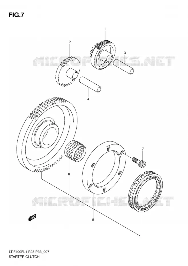 STARTMOTOR CLUTCH Suzuki QUAD 400 KINGQUAD 2011  LT-F400FL1(P28/P33)
