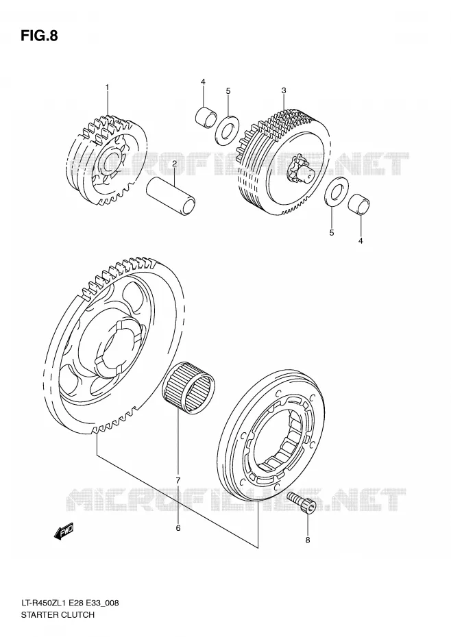 STARTMOTOR CLUTCH Suzuki QUAD 450 QUADRACER 2011  LT-R450ZL1(E28/E33)