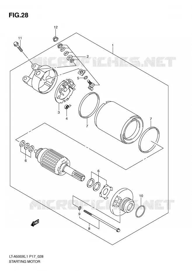 STARTMOTOR Suzuki QUAD 500 KINGQUAD 2011  LT-A500XL1(P17)