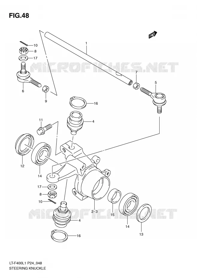 STUURINRICHTINGS - HUB Suzuki QUAD 400 KINGQUAD 2011  LT-F400L1(P24)