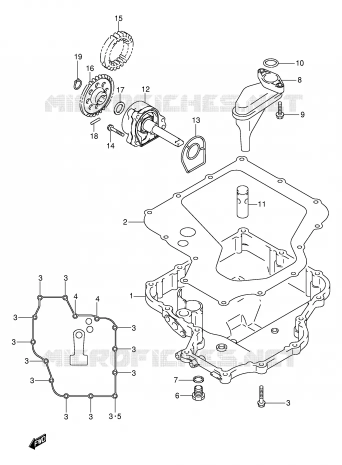 SUMP - OLIEPOMP Suzuki MOTO 1300 HAYABUSA 2000  GSX1300RY(E2)