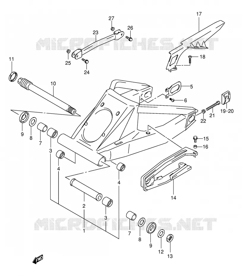 SWINGARM (MODELE X/Y/K1/K2) Suzuki MOTO 1300 HAYABUSA 2000  GSX1300RY(E2)