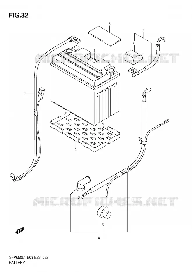 ACCU (SFV650AL1 E28) Suzuki MOTO 650 GLADIUS 2011  SFV650L1(E3/E28)