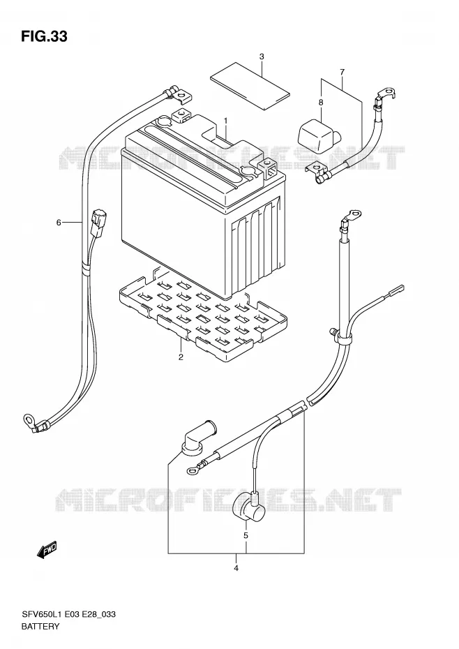 ACCU (SFV650AL1 E33) Suzuki MOTO 650 GLADIUS 2011  SFV650L1(E3/E28)