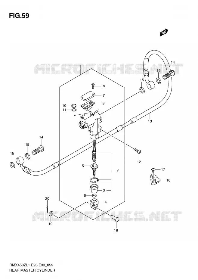 ACHTER HOOFDREMCILINDER Suzuki MOTO 450 RMX-Z 2011  RMX450ZL1(E28/E33)
