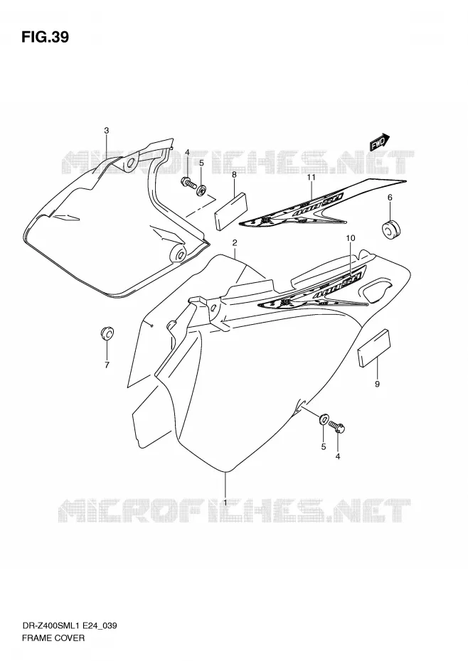 ACHTER KUIP Suzuki MOTO 400 DR-Z 2011  DR-Z400SML1(E24)