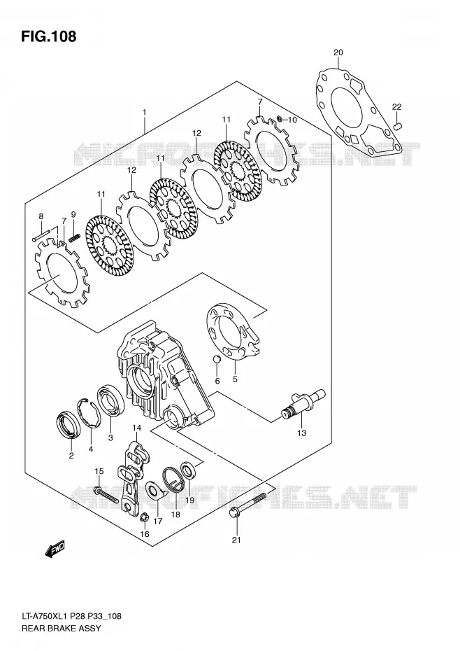ACHTERREM ASSY Suzuki QUAD 750 KINGQUAD 2011  LT-A750XZL1(P28/P33)