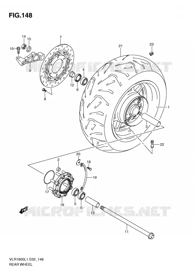 ACHTERWIEL (VLR1800L1 E24) Suzuki MOTO 1800 INTRUDER 2011  VLR1800UFL1(E2)