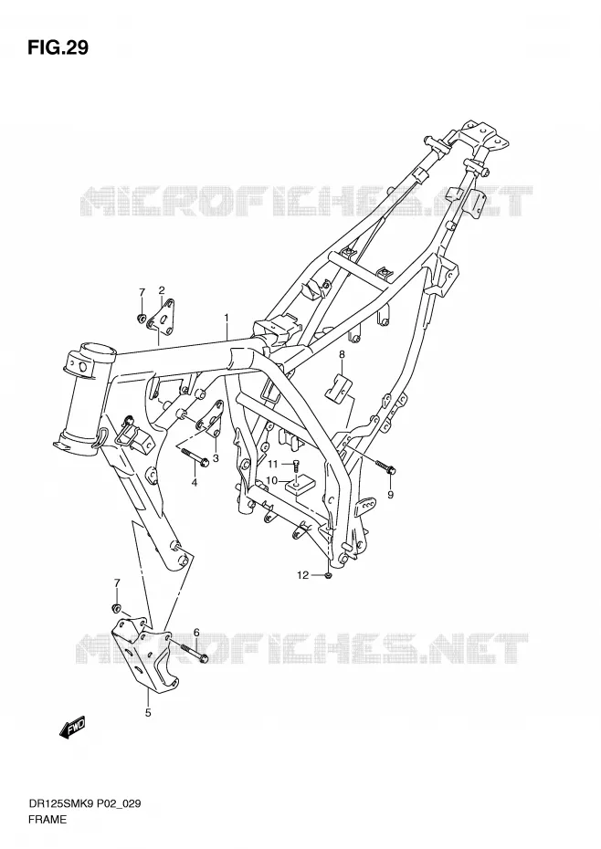 FRAME Suzuki MOTO 125 DR 2010  DR125SML0