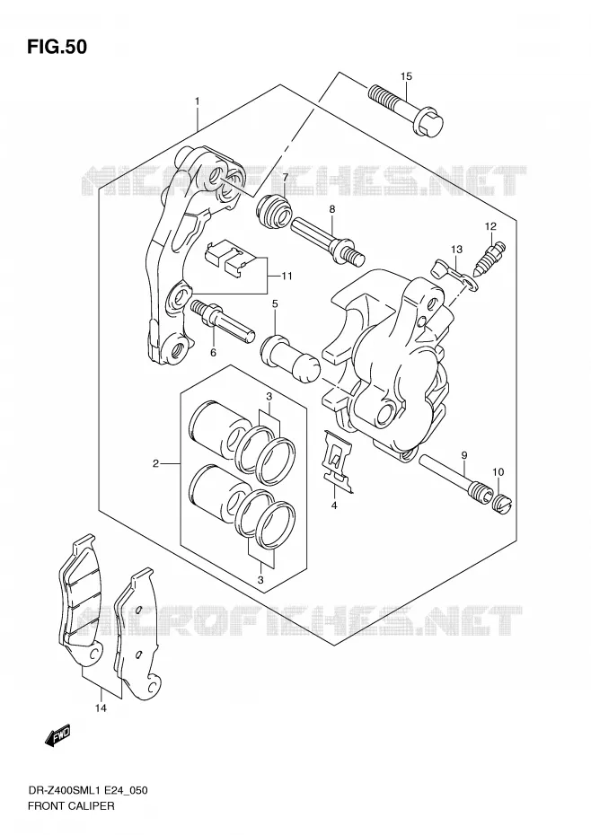 FRONT CALIPER Suzuki MOTO 400 DR-Z 2011  DR-Z400SML1(E24)