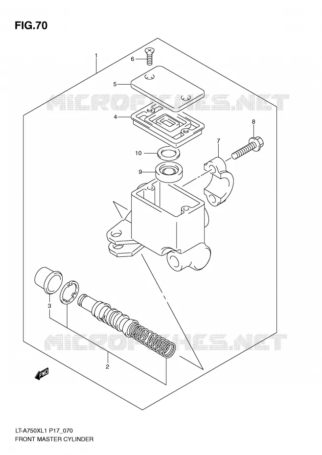 FRONT HOOFDREMCILINDER Suzuki QUAD 750 KINGQUAD 2011  LT-A750XL1(P17)