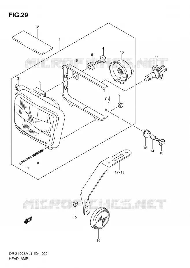 KOPLAMP Suzuki MOTO 400 DR-Z 2011  DR-Z400SML1(E24)