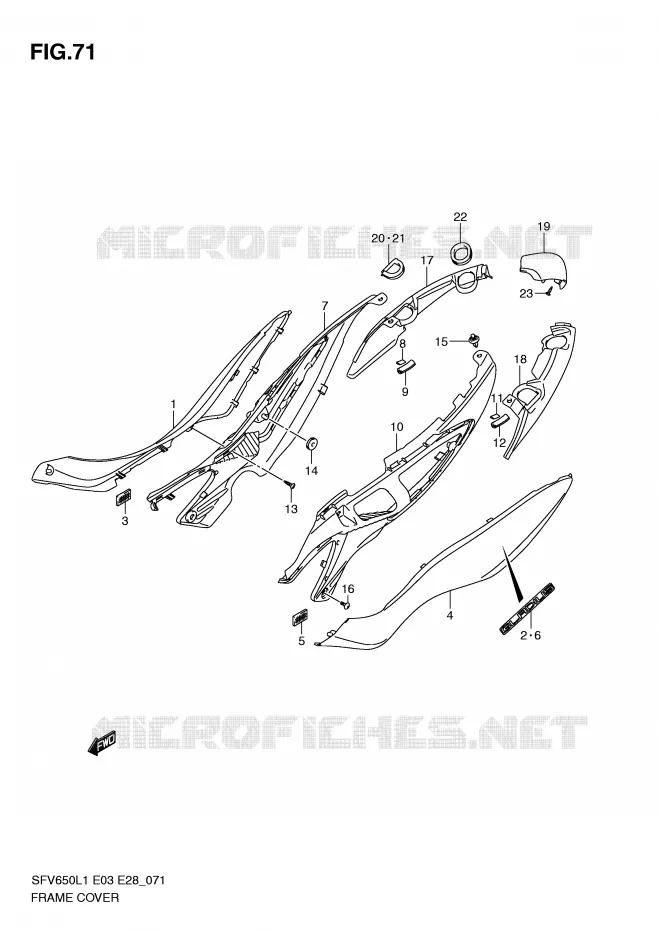 KUIP (SFV650AL1 E28) Suzuki MOTO 650 GLADIUS 2011  SFV650AL1(E3/E28)