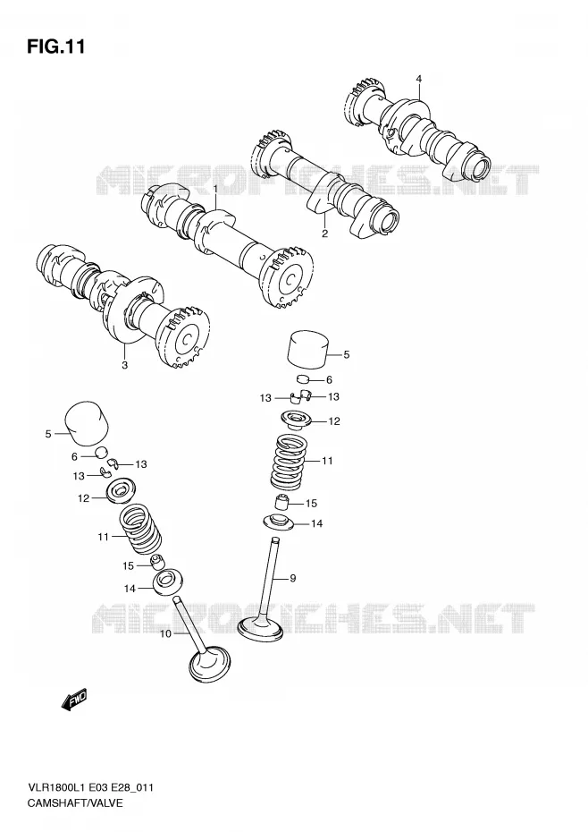 NOKKENAS - VALVES Suzuki MOTO 1800 BOULEVARD 2011  VLR1800TL1(E3/E28)