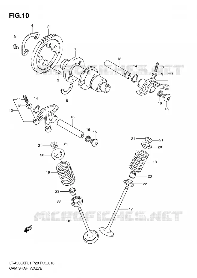 NOKKENAS - VALVES Suzuki QUAD 500 KINGQUAD 2011  LT-A500XPL1(P28/P33)
