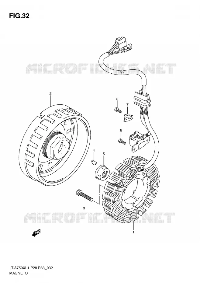 ONTSTEKING Suzuki QUAD 750 KINGQUAD 2011  LT-A750XZL1(P28/P33)
