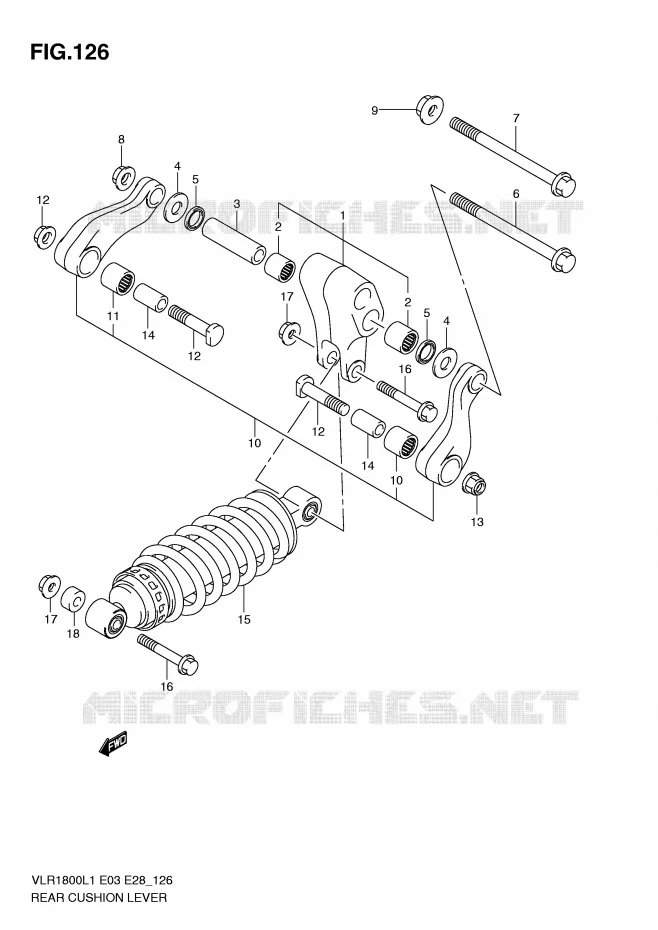 SCHOKBREKER AANEENSCHAKELING (VLR1800TL1 E3) Suzuki MOTO 1800 BOULEVARD 2011  VLR1800TL1(E3/E28)