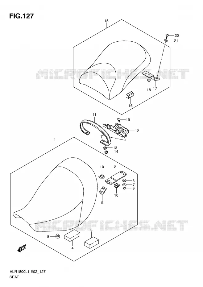 SEAT (VLR1800L1 E24) Suzuki MOTO 1800 INTRUDER 2011  VLR1800L1(E2)