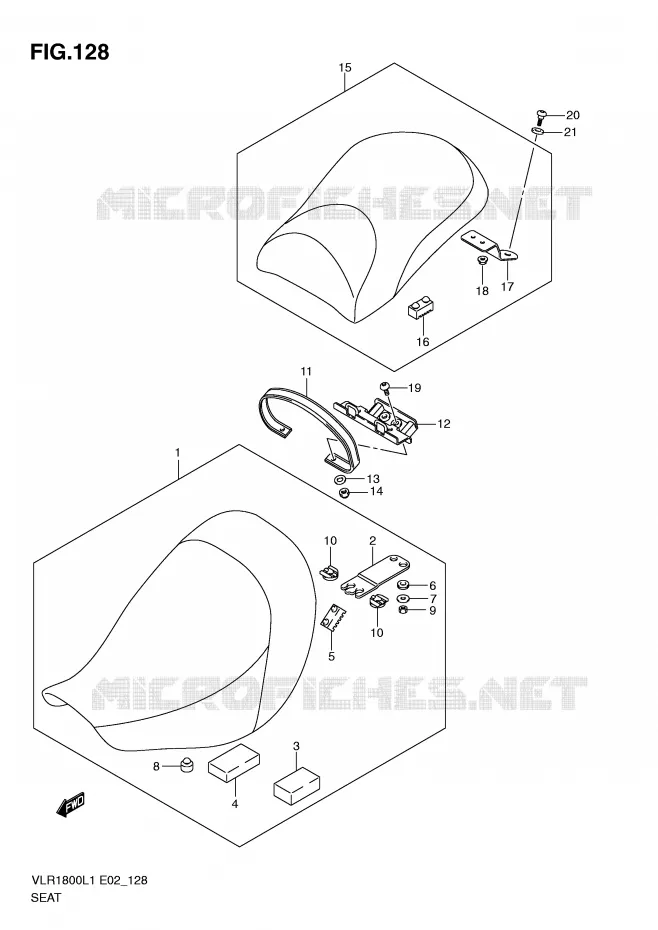 SEAT (VLR1800TL1 E2) Suzuki MOTO 1800 INTRUDER 2011  VLR1800L1(E2)