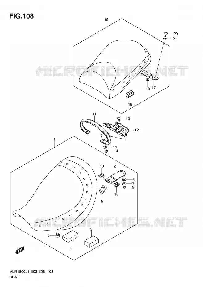 SEAT (VLR1800TL1 E3) Suzuki MOTO 1800 BOULEVARD 2011  VLR1800TL1(E3/E28)