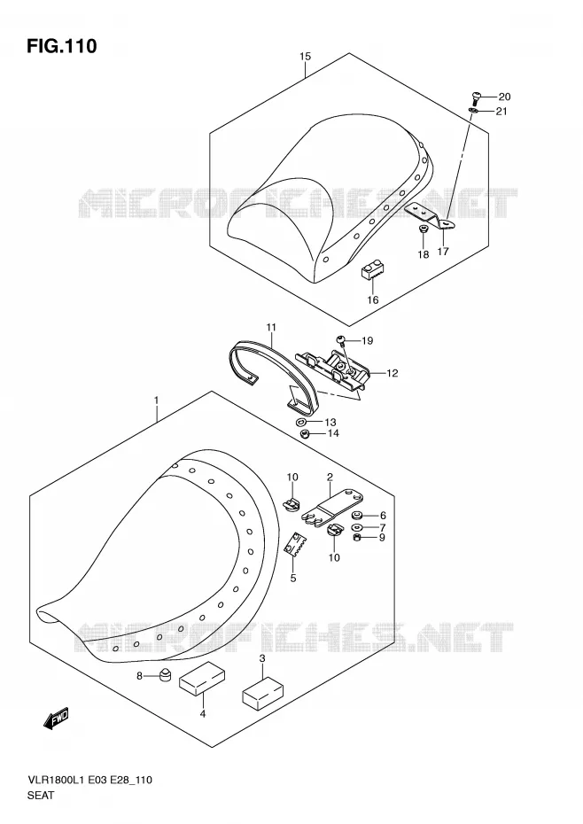 SEAT (VLR1800TL1 E33) Suzuki MOTO 1800 BOULEVARD 2011  VLR1800TL1(E3/E28)